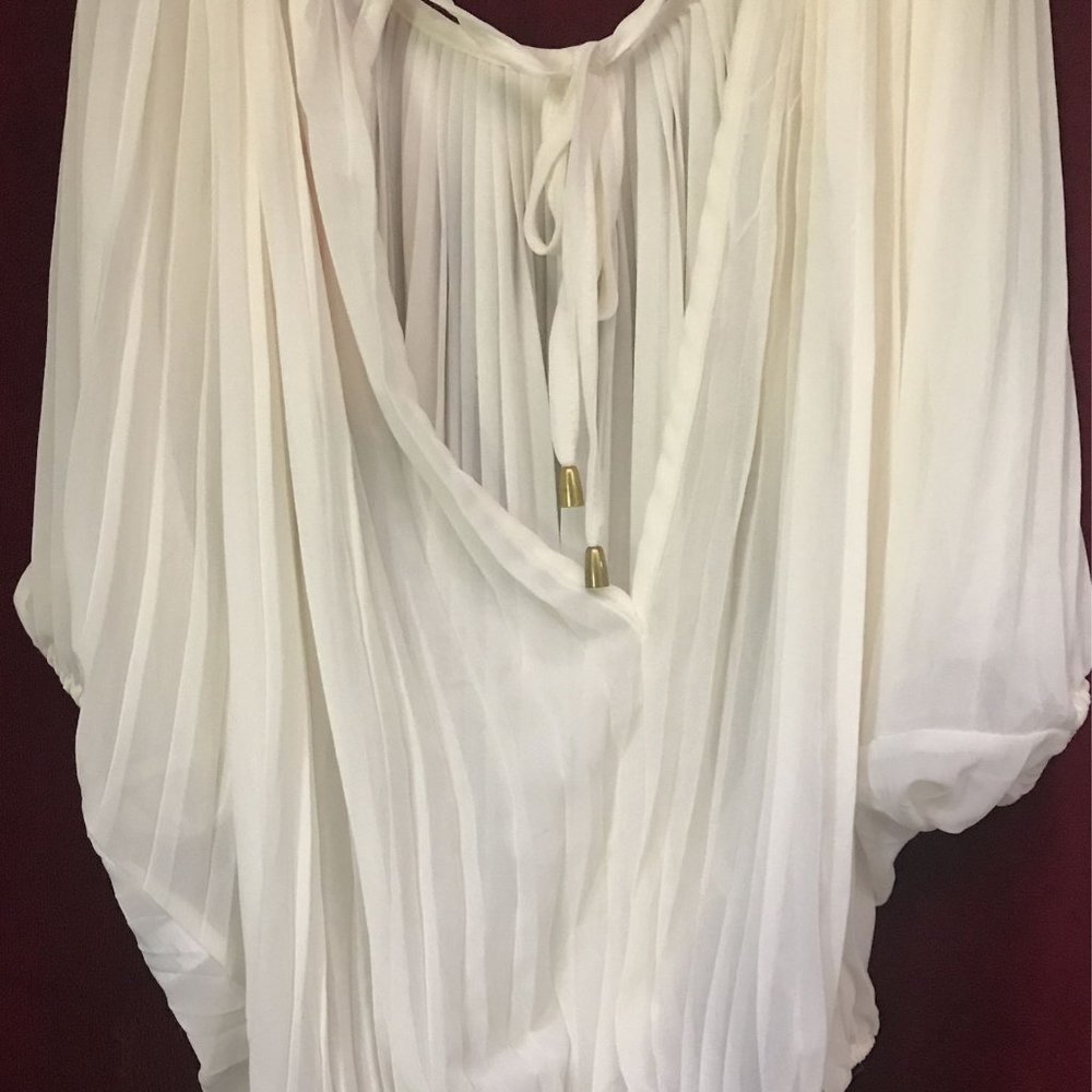 Poof Cream Sheer Blouse Size Medium - Picture 3 of 4
